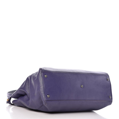 Fendi Goatskin Zucca Large Peekaboo Iconic Satchel Purple 5 of 14