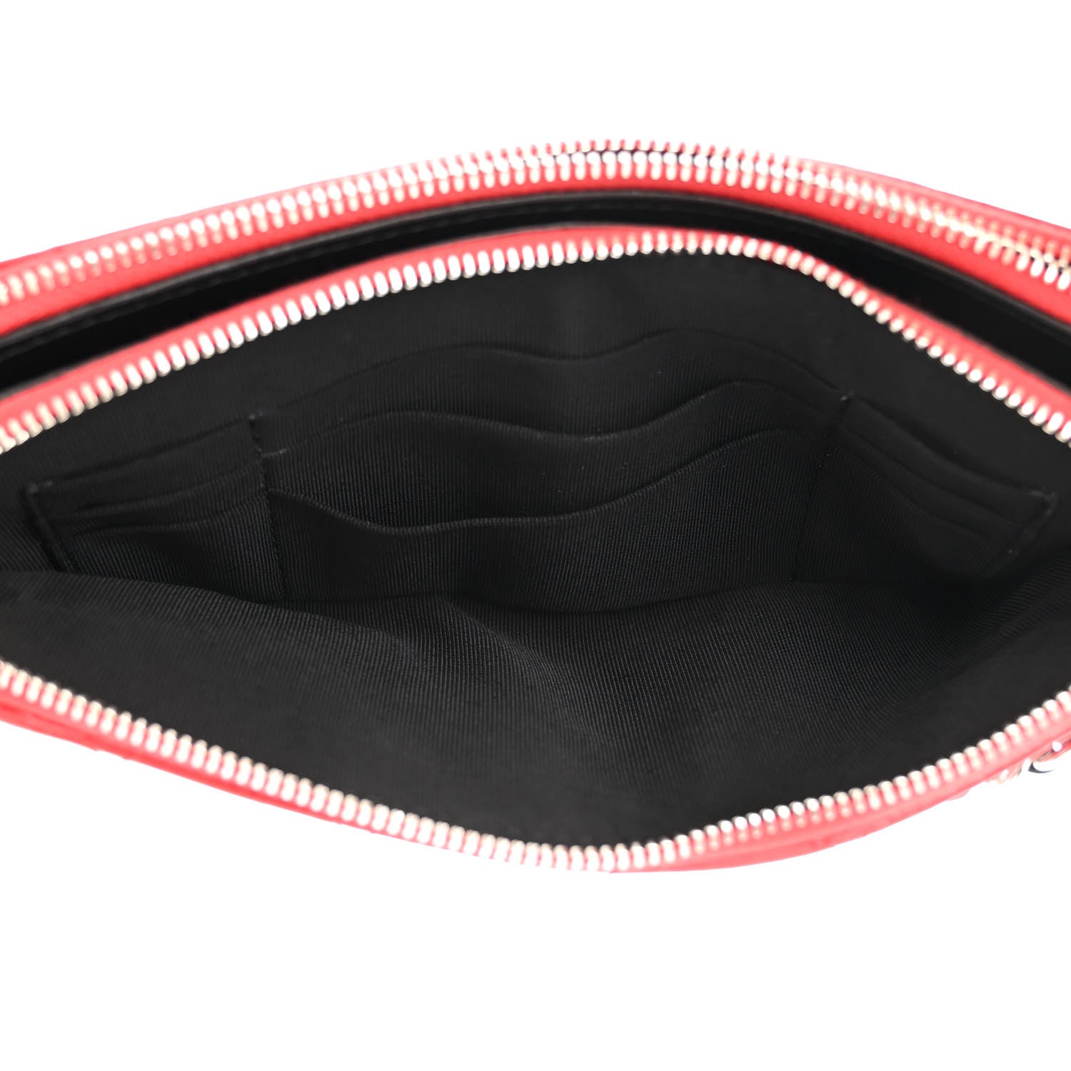 Chanel Patent Quilted Small Clutch With Chain Red Black 6 of 13