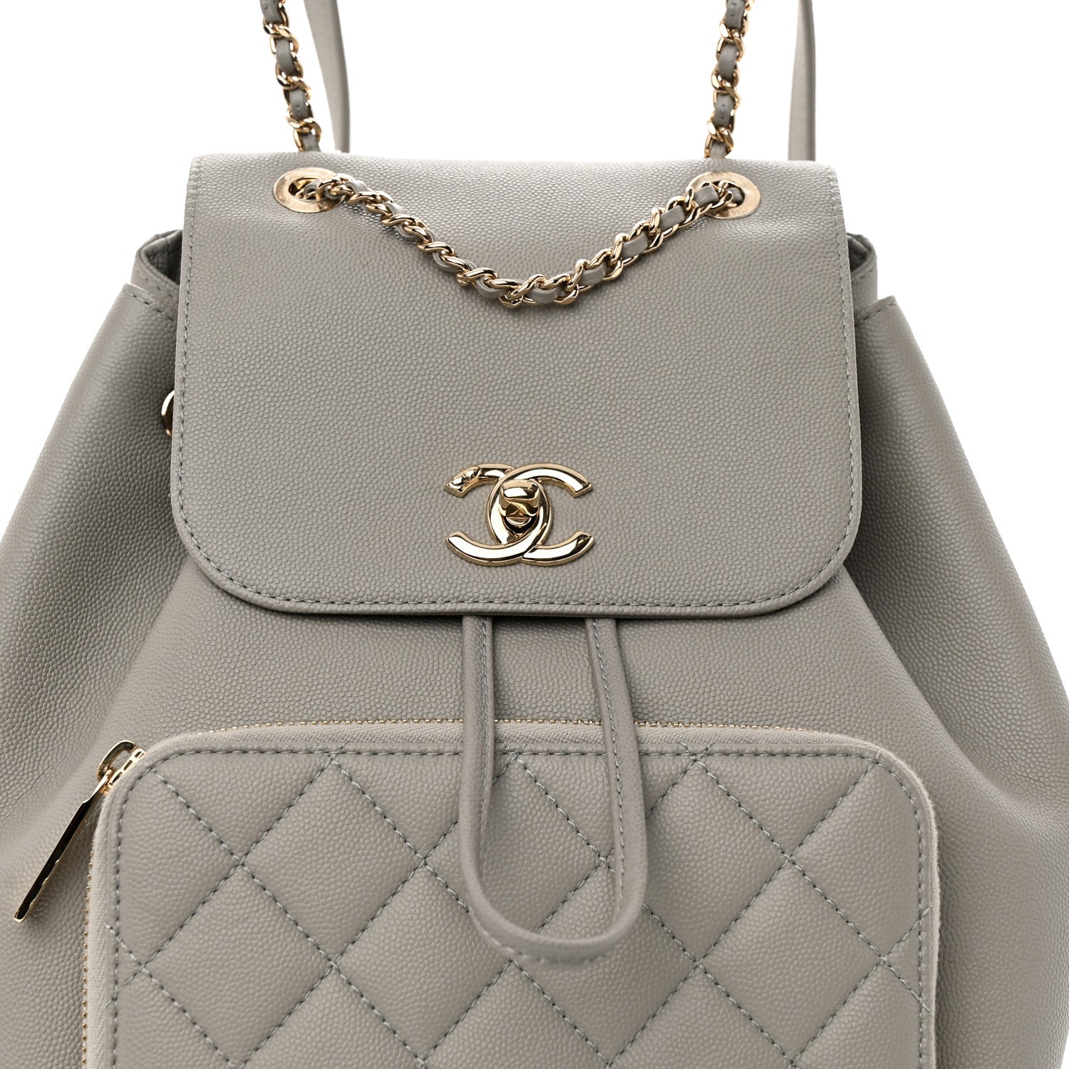 Chanel Caviar Quilted Business Affinity Backpack Grey 8 of 11