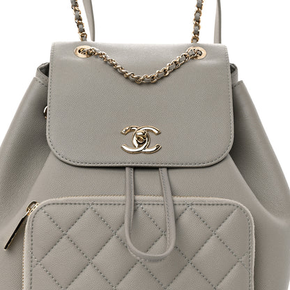 Chanel Caviar Quilted Business Affinity Backpack Grey 8 of 11