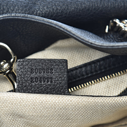 Gucci Pebbled Calfskin Medium Soho Chain Shoulder Bag Black 7 of 14