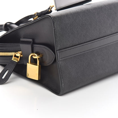 Prada Saffiano City Calfskin Small Esplanade Tote Black 8 of 9