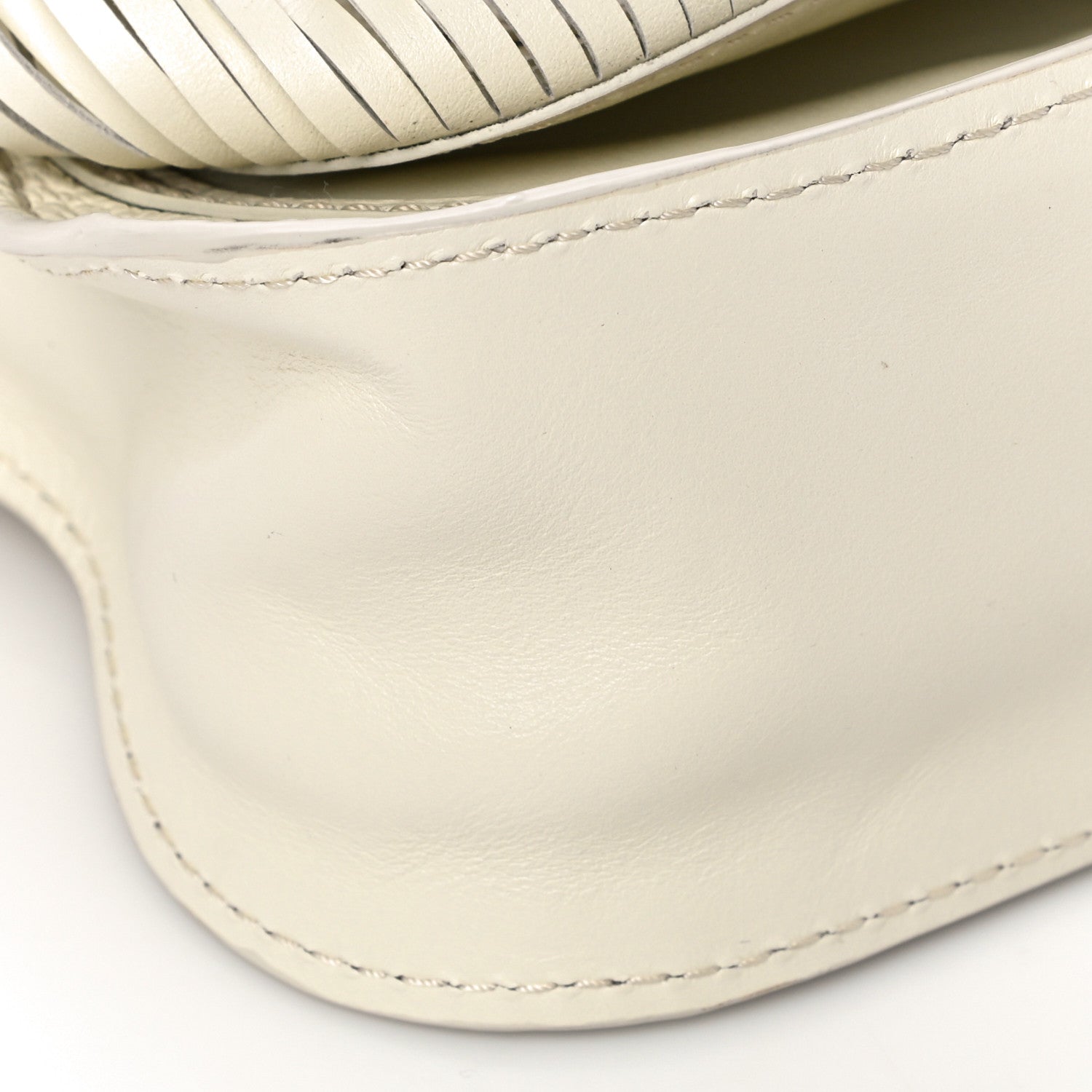 Chloe Grain Calfskin Mini Marcie Multi Fringe Satchel Natural White 8 of 10