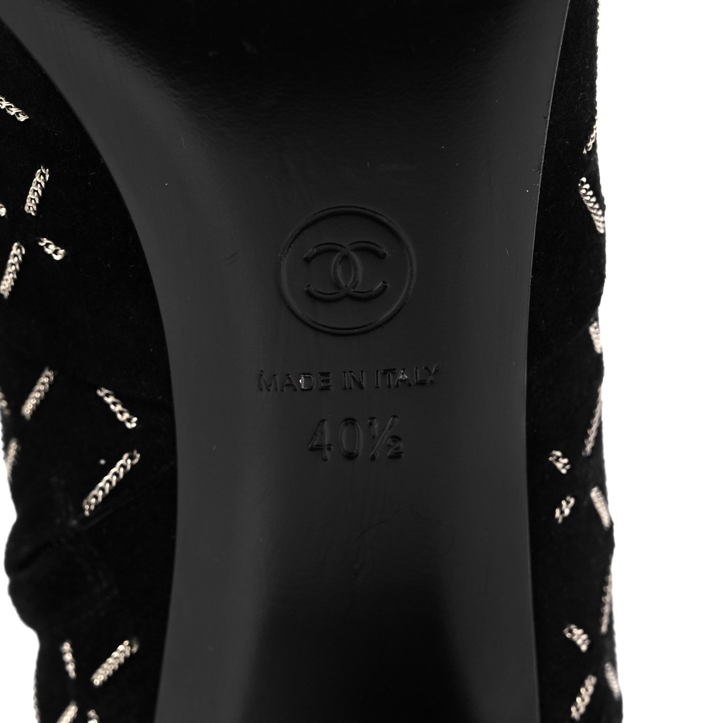 Kid Suede Chaine Short Boots 40.5 Black