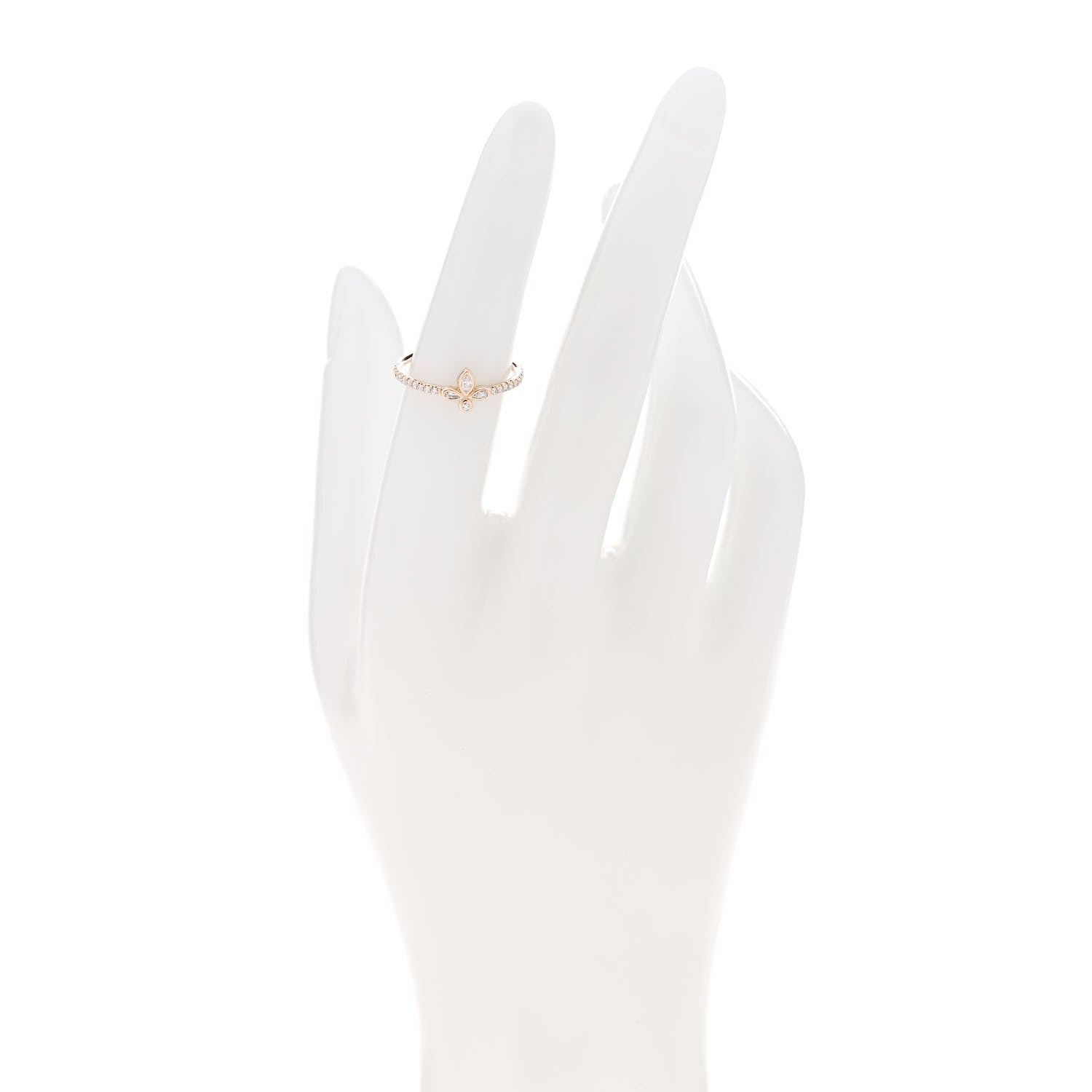 Tiffany 18K Rose Gold Diamond Fleur de Lis Ring 50 5.5 2 of 4