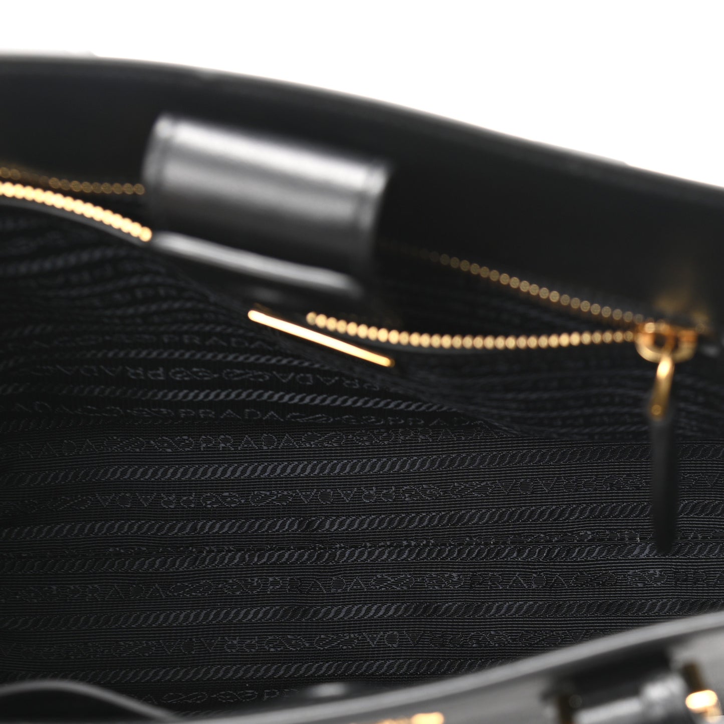 Saffiano Soft Calfskin Small Zippered Tote Black