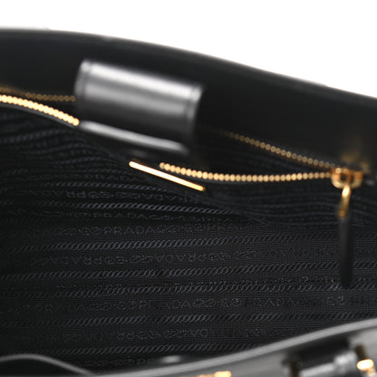 Prada Saffiano Soft Calfskin Small Zippered Tote Black 5 of 11