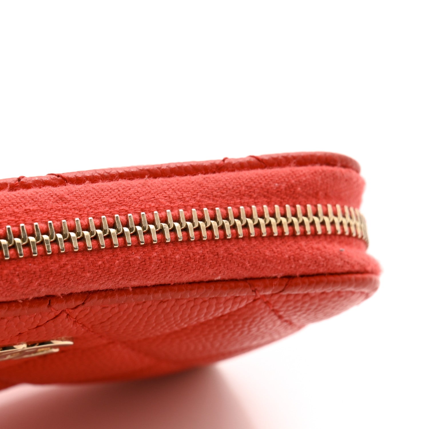 Chanel Caviar Quilted Zip Coin Purse Red 11 of 12