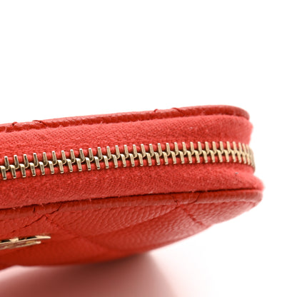 Chanel Caviar Quilted Zip Coin Purse Red 11 of 12