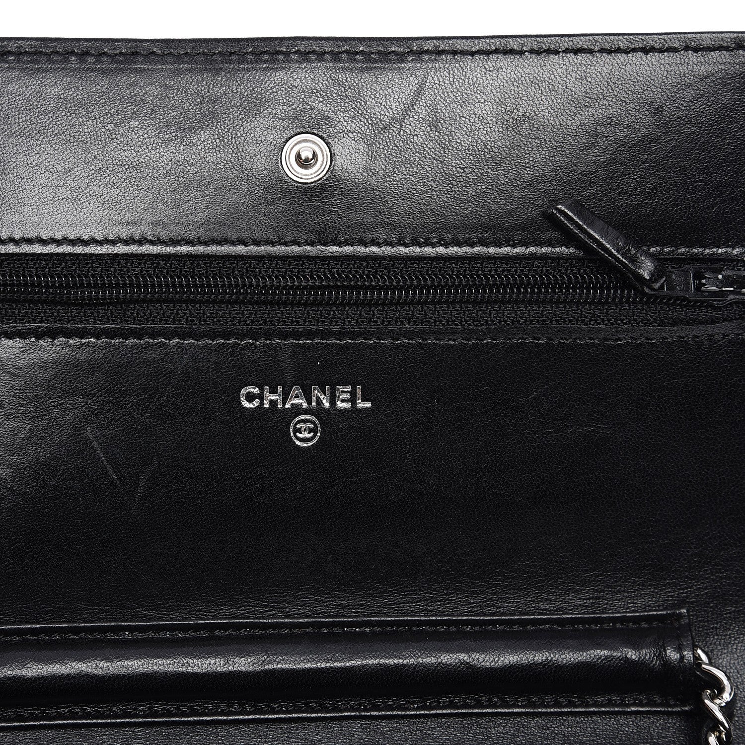 Chanel Lambskin Camellia Wallet on Chain WOC Black 5 of 7