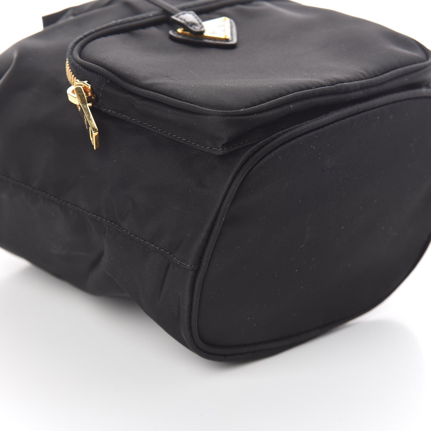 Prada Saffiano Tessuto Nylon Mini Bucket Crossbody Bag Black 8 of 9