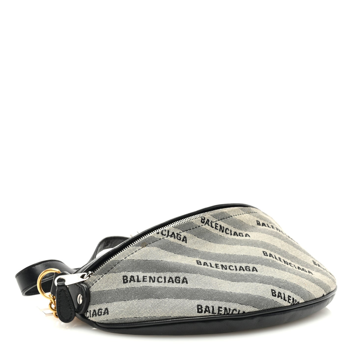 Canvas Jacquard Diagonal Allover Logo XS Souvenir Belt Bag Beige