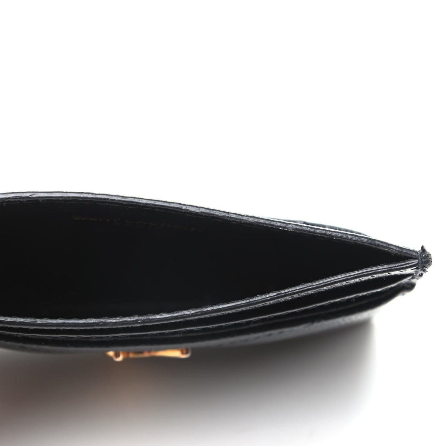 Grain De Poudre Matelasse Chevron Monogram Credit Card Case Black