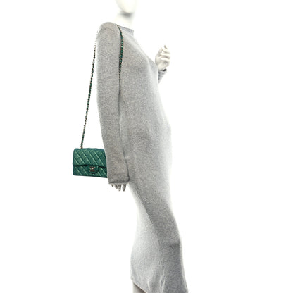 Chanel Iridescent Lambskin Quilted Mini Rectangular Flap Green 2 of 10