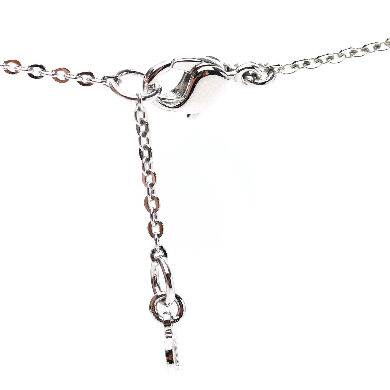 Christian Dior Crystal Metal Logo Necklace Silver 5 of 5