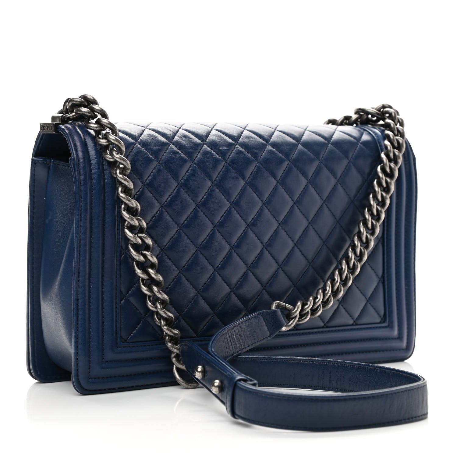 Chanel Lambskin Quilted New Medium Boy Flap Navy 3 of 11