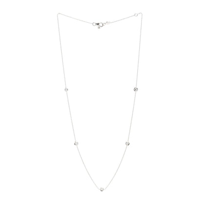 Roberto Coin 18K White Gold Diamond .23ctw Diamonds By The Inch Five Station Necklace 2 of 4