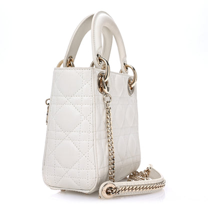 Christian Dior Lambskin Cannage Mini Lady Dior White 3 of 13