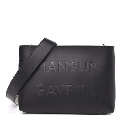 Mansur Gavriel Calfskin Logo Debossed Bag Black 1 of 10