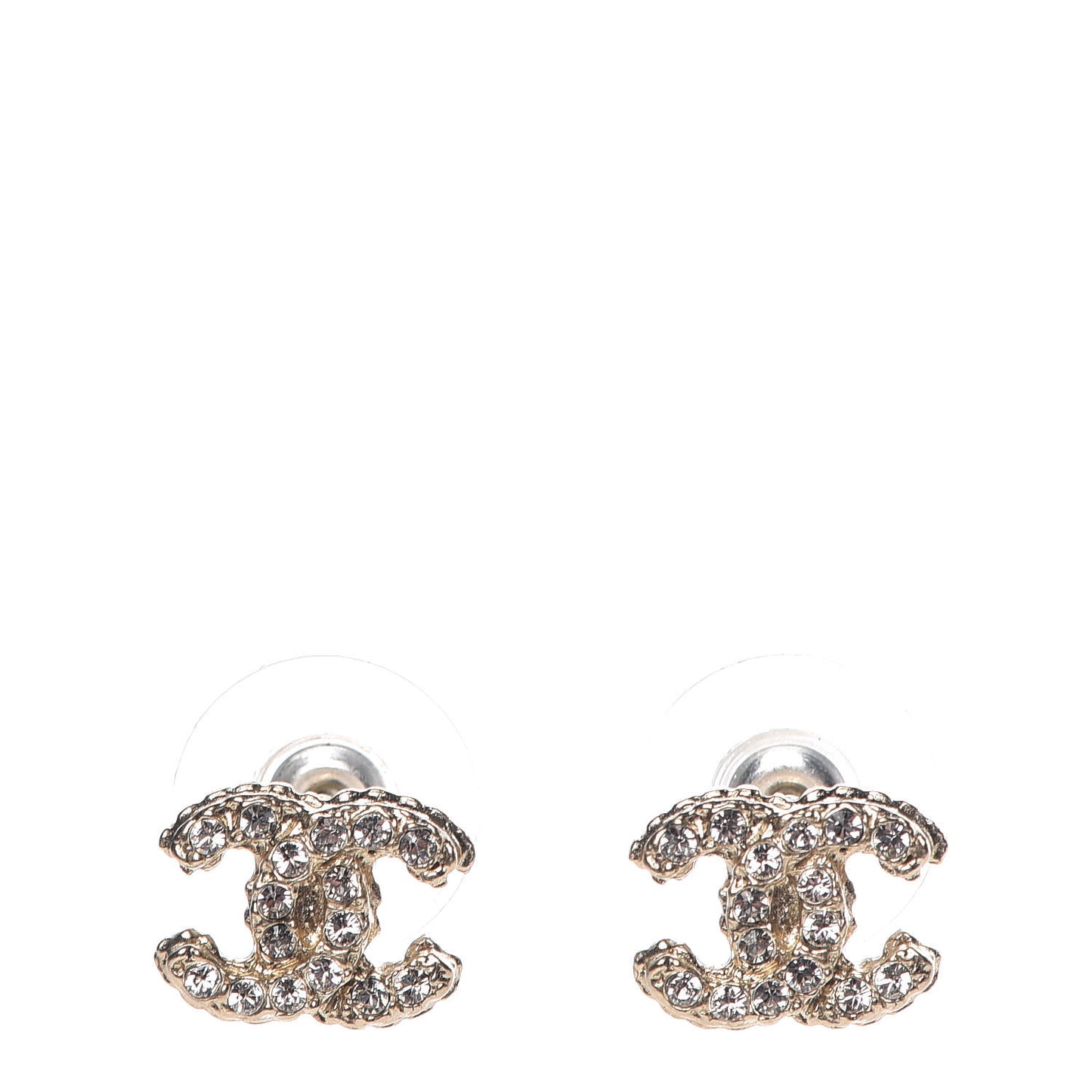 Crystal Mini CC Earrings Gold