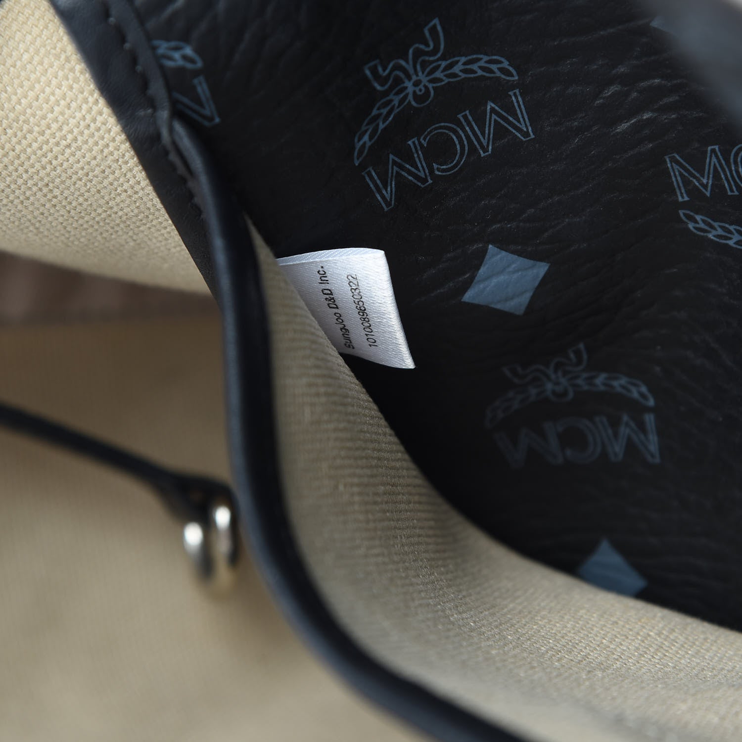 MCM Visetos Shopping Tote Black 7 of 16