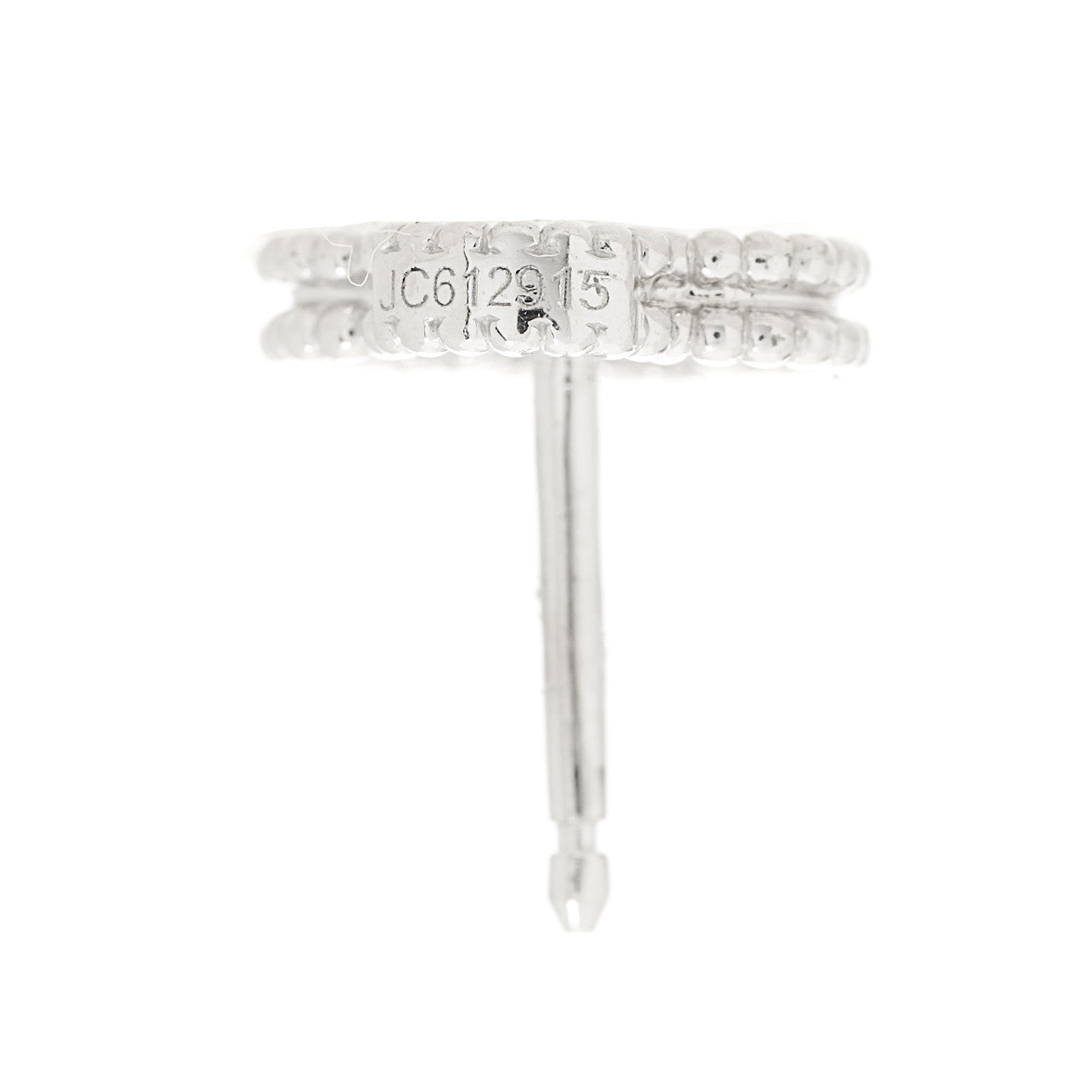 Van Cleef & Arpels 18K White Gold Diamond Sweet Alhambra Earrings 4 of 5