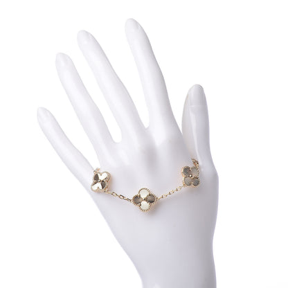 Van Cleef & Arpels 18K Yellow Gold 5 Motifs Guilloche Vintage Alhambra Bracelet 2 of 6
