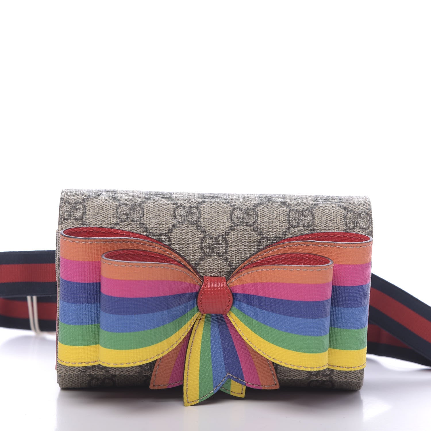 Gucci GG Supreme Monogram Childrens Rainbow Butterfly Belt Bag 10 of 10