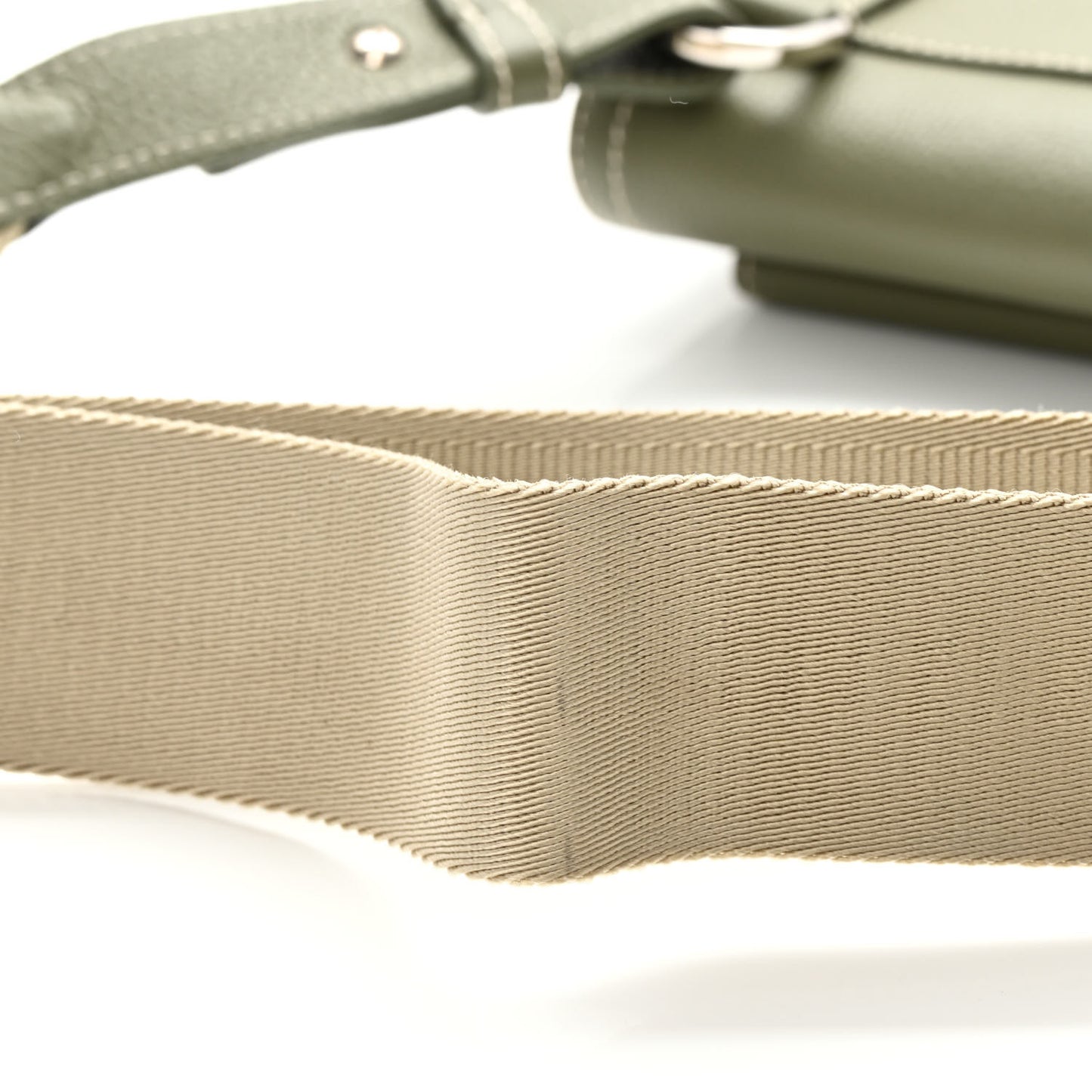 X KAWS Grained Calfskin Saddle Pouch Olive