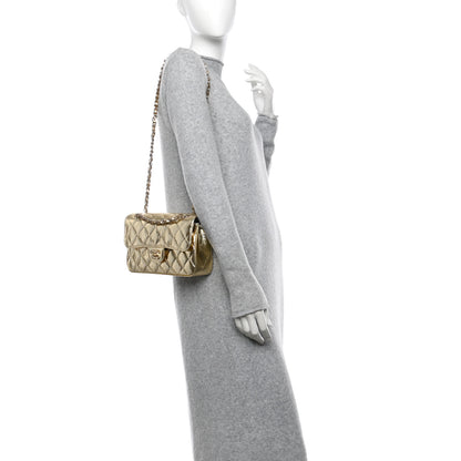 Chanel Hammered Metallic Calfskin Quilted Small Double Flap Gold 2 of 11