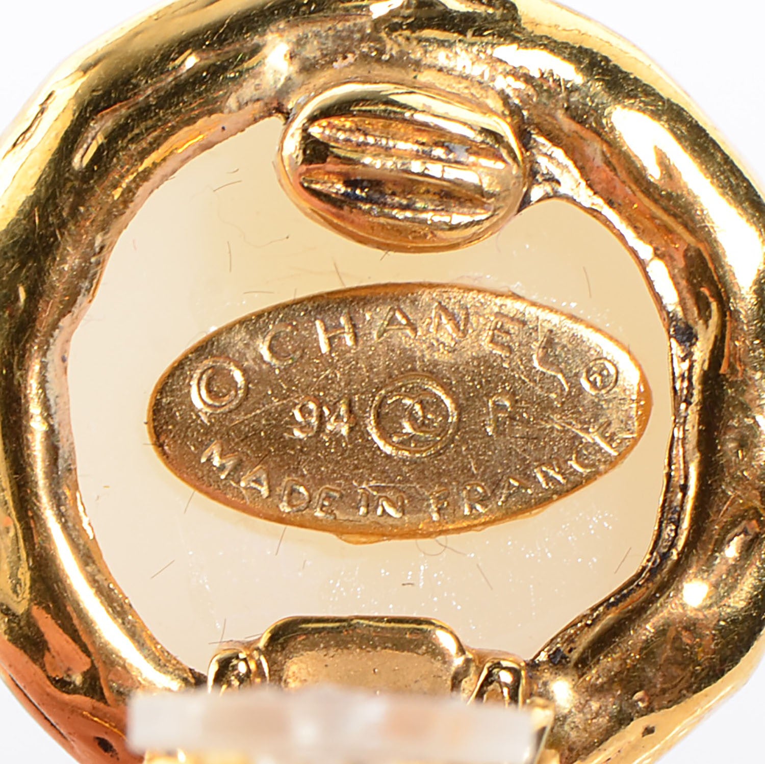 Chanel Pearl CC Drop Clip On Earrings Gold 4 of 4