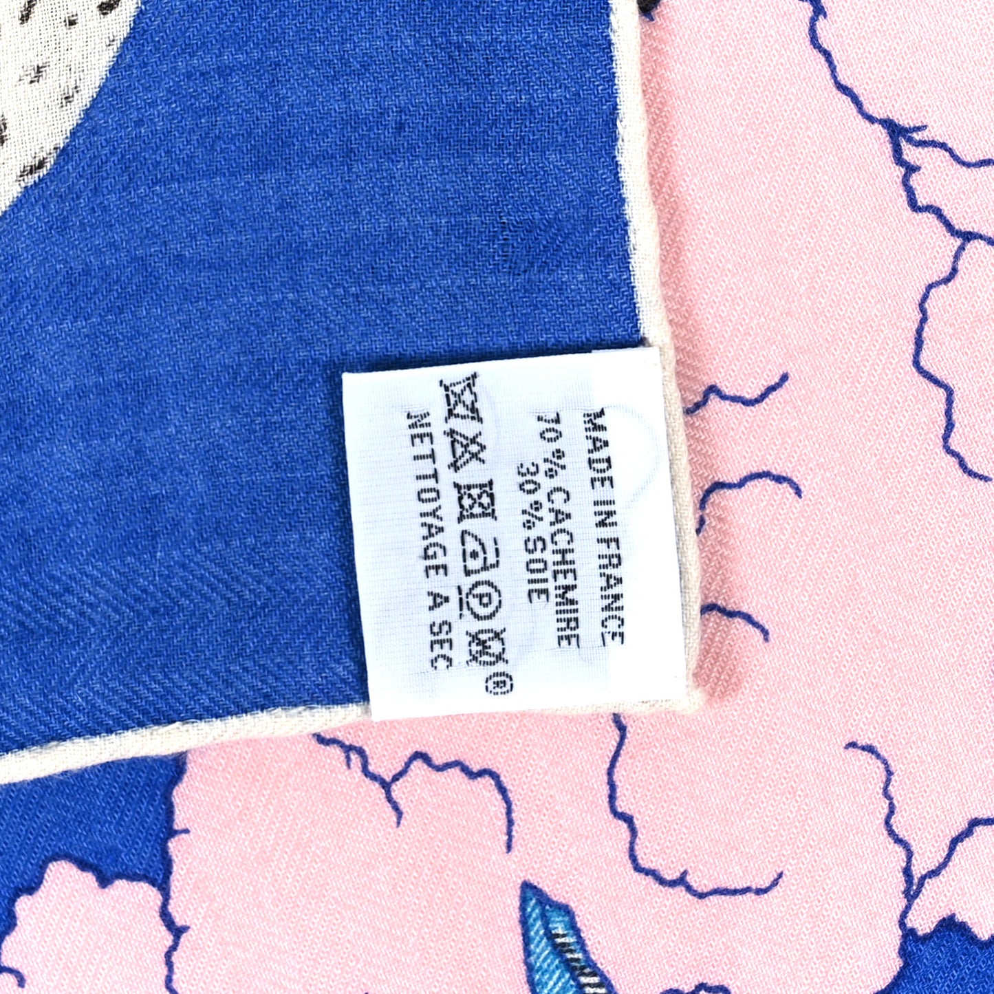 Cashmere Silk Cosmographia Universalis Shawl 140 Bleu Rose Jaune Vif