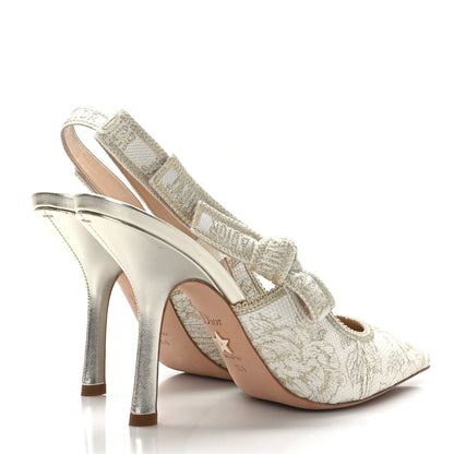 Christian Dior Cotton Ribbon Toile De Jouy J'Adior Slingback 100mm Pumps 39.5 4 of 8