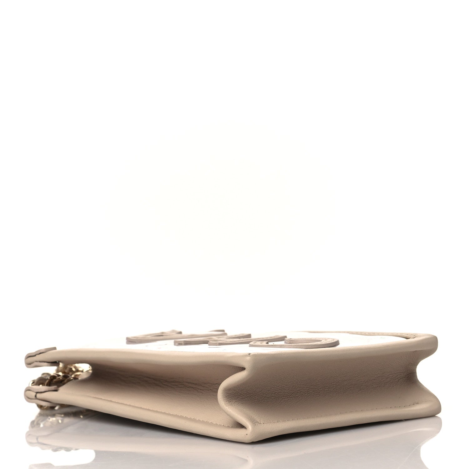 Chanel Tweed PVC Lambskin Clutch With Chain Light Beige 4 of 10