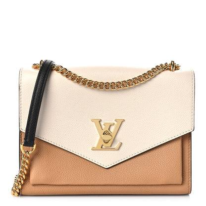 Louis Vuitton Soft Calfskin Mylockme Chain Bag BB Arizona Quartz Caramel 1 of 12