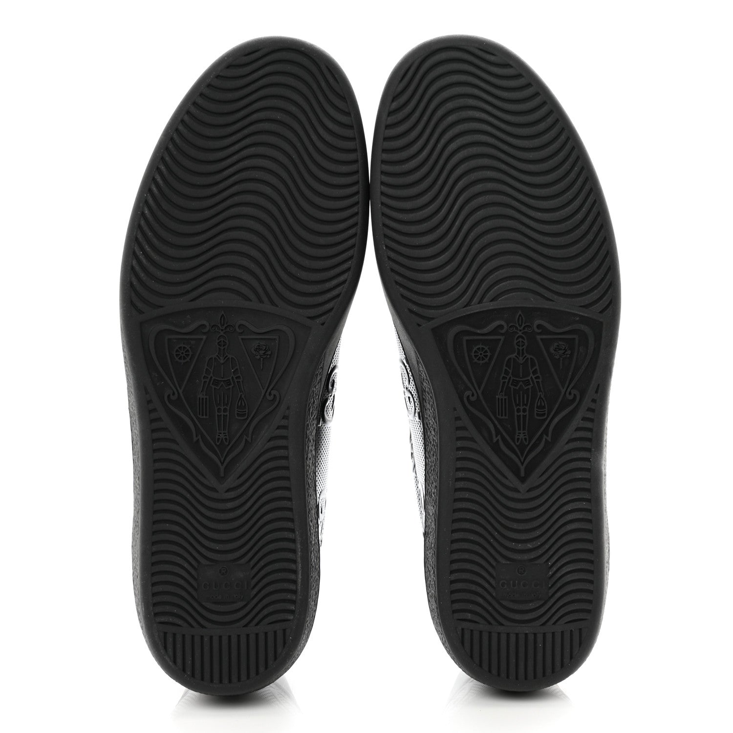 Gucci Calfskin GG Tennis Embossed Mens Ace Sneakers 9 Black 6 of 9