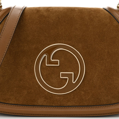 Gucci Suede Roxy Calfskin Large Blondie Top Handle Flap Bag Light Brown 8 of 11