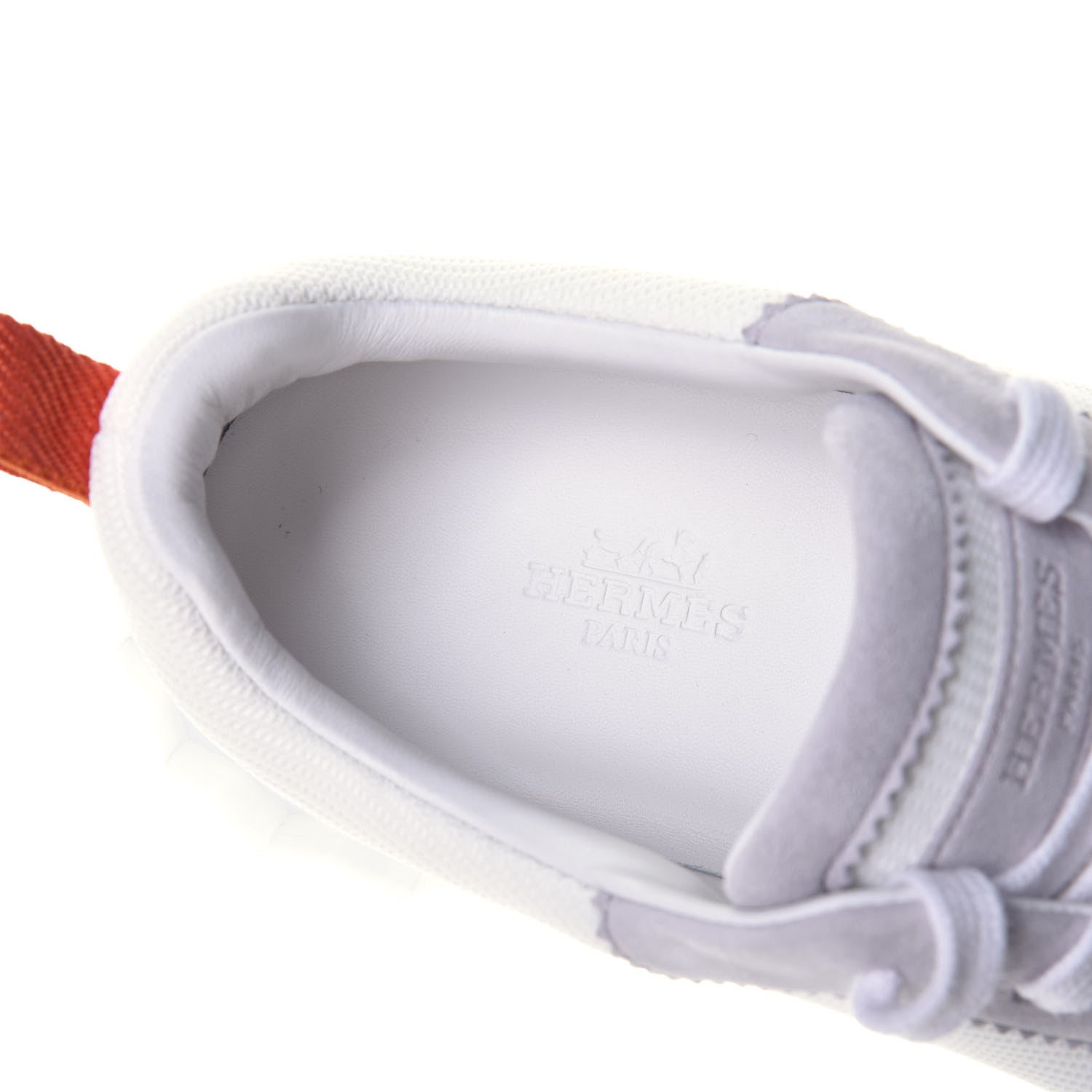 Hermes Technical Canvas Suede Goatskin Bouncing Sneakers 37.5 White Multicolor 7 of 8