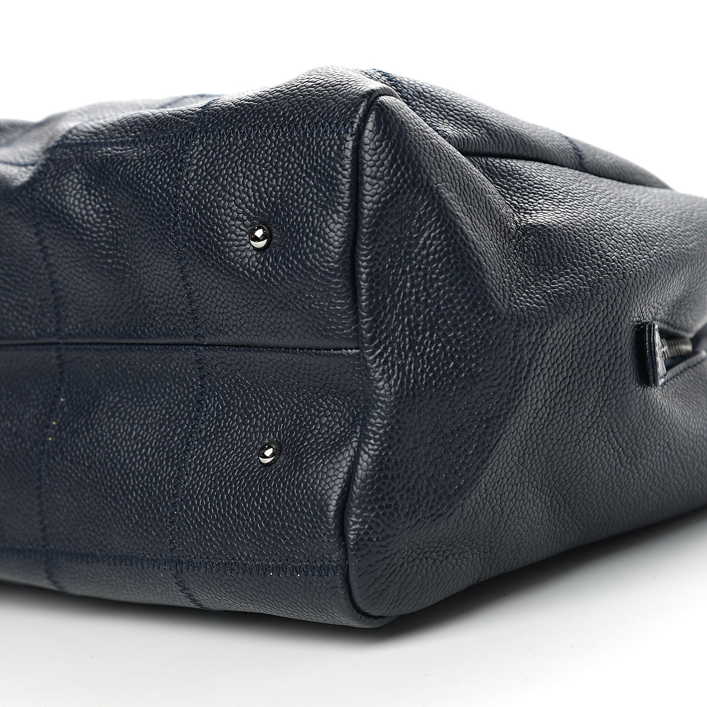 Caviar Square Stitched Satchel Navy