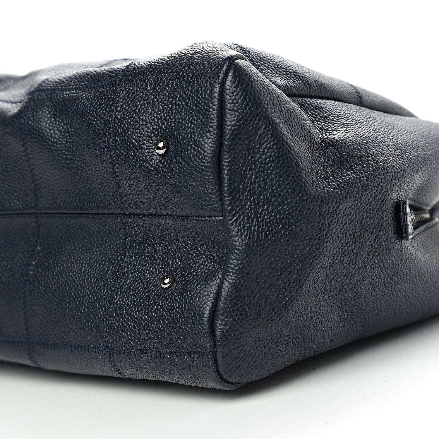 Chanel Caviar Square Stitched Satchel Navy 8 of 9
