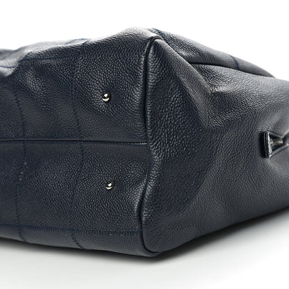 Chanel Caviar Square Stitched Satchel Navy 8 of 9
