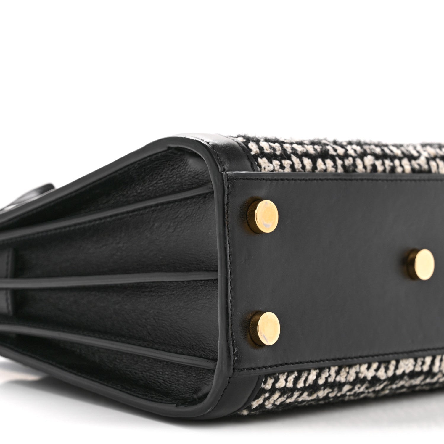 Saint Laurent Tweed Houndstooth Nano Sac De Jour Black 8 of 14