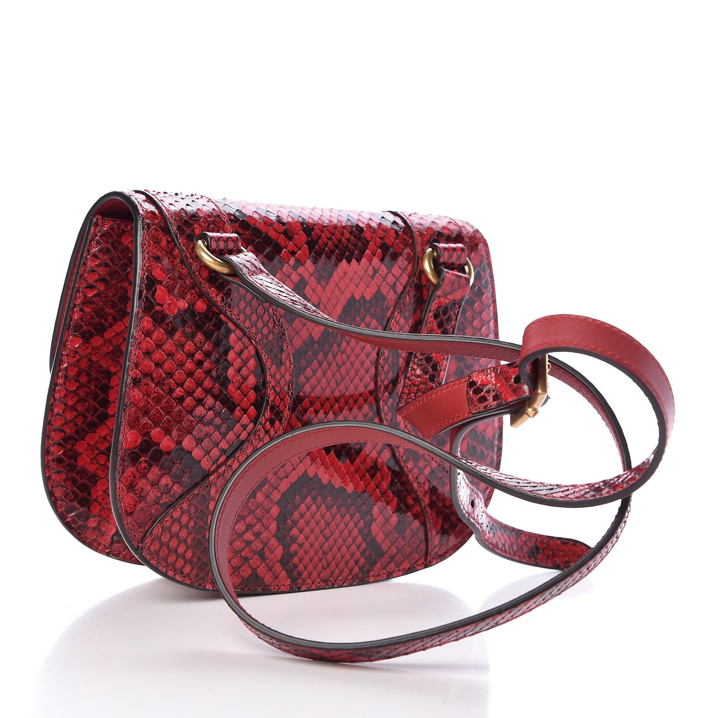 Elaphe Radiata Small Osiride Shoulder Bag Hibiscus Red