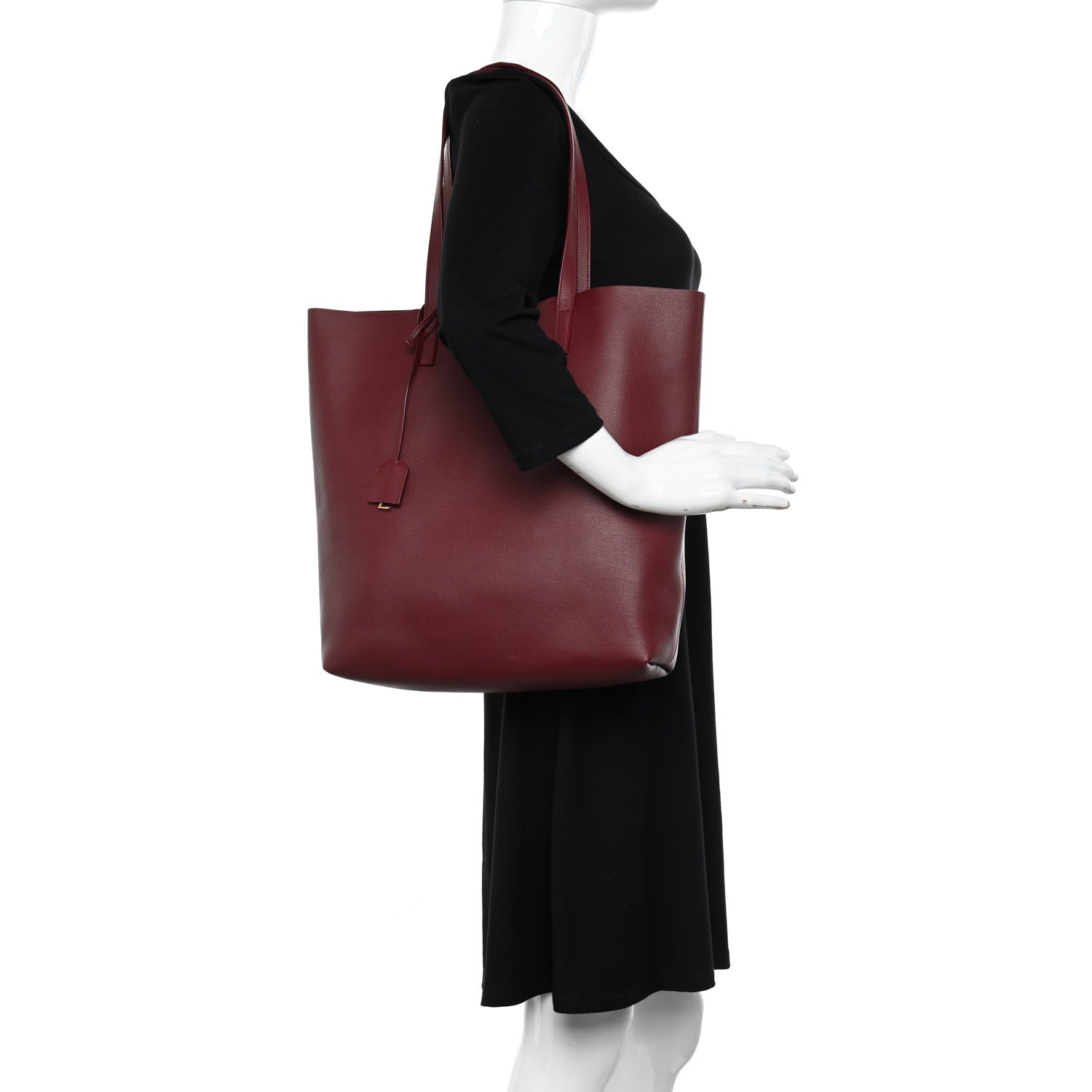 Saint Laurent Calfskin Large Shopping Tote Bordeaux 2 of 13