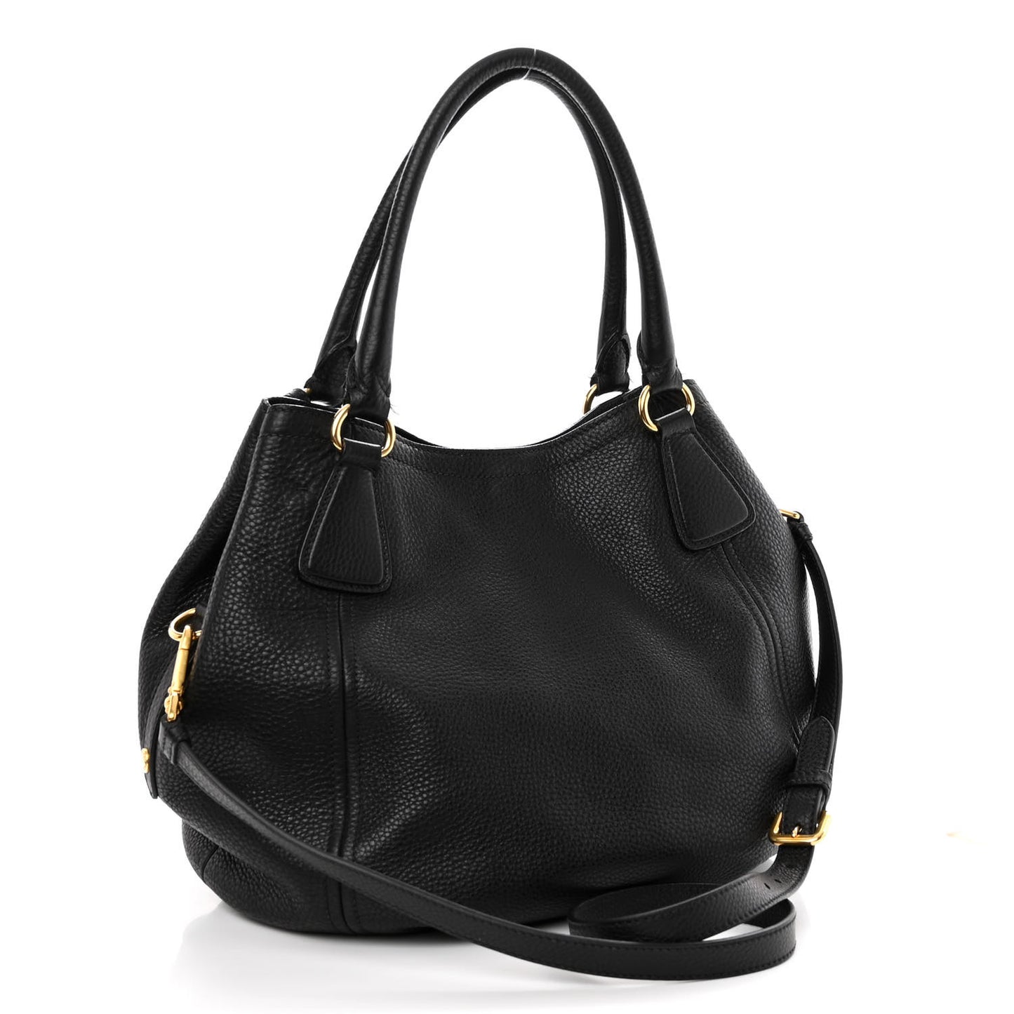 Vitello Daino Shoulder Bag Black