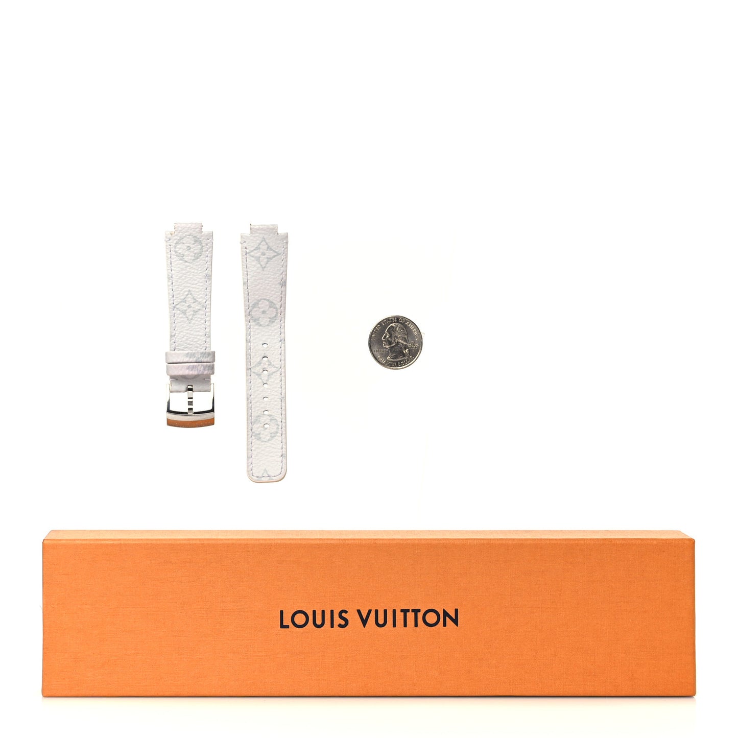 Monogram Tambour Watch Strap White