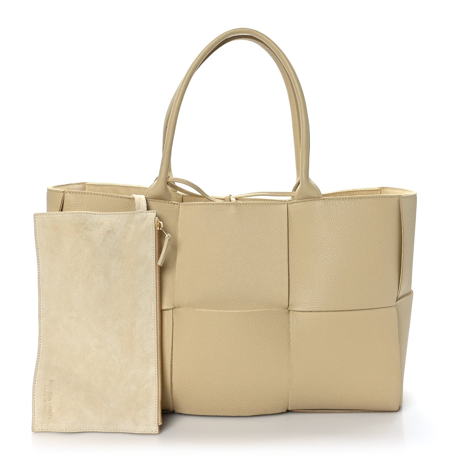 Bottega Veneta Grained Calfskin Intrecciato Medium Arco Tote Porridge 3 of 10
