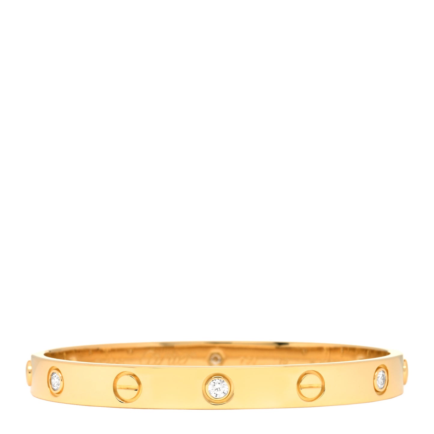18K Yellow Gold 6 Diamond LOVE Bracelet 16