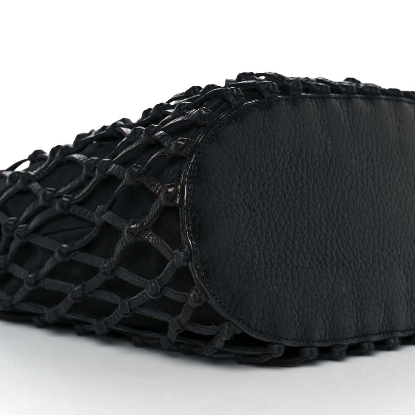 Calfskin Net Frame Tote Black