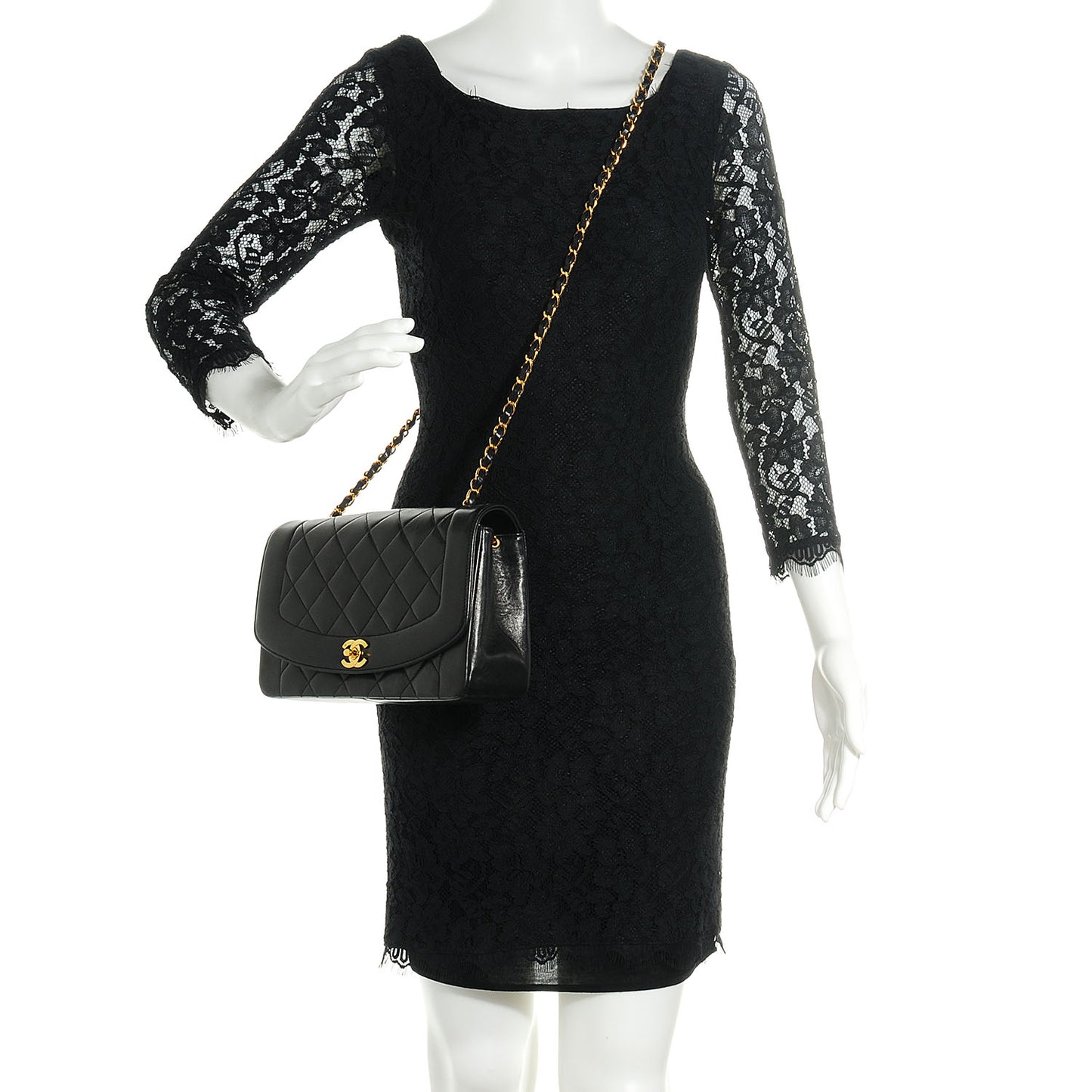 Lambskin Quilted Medium Single Flap Black